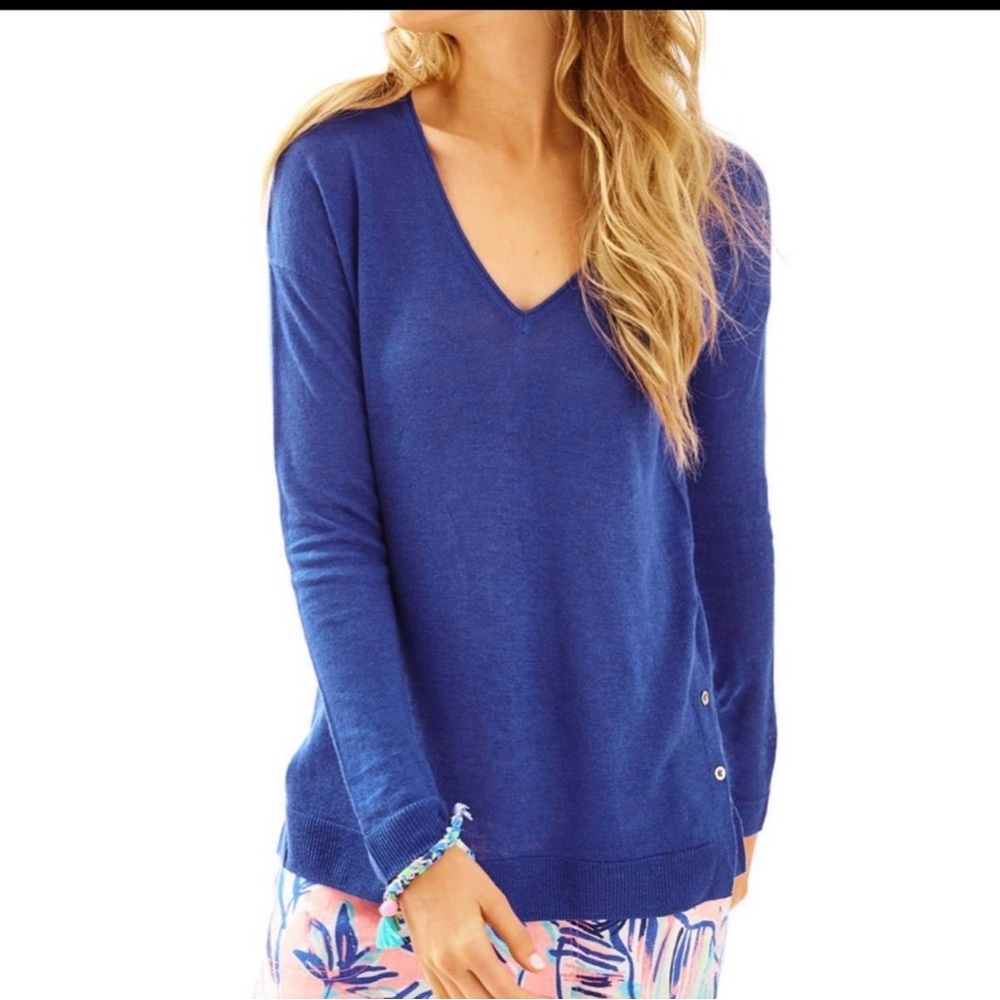 Lilly Pulitzer Liesel 100% Linen Lightweight Sweater Women’s size M